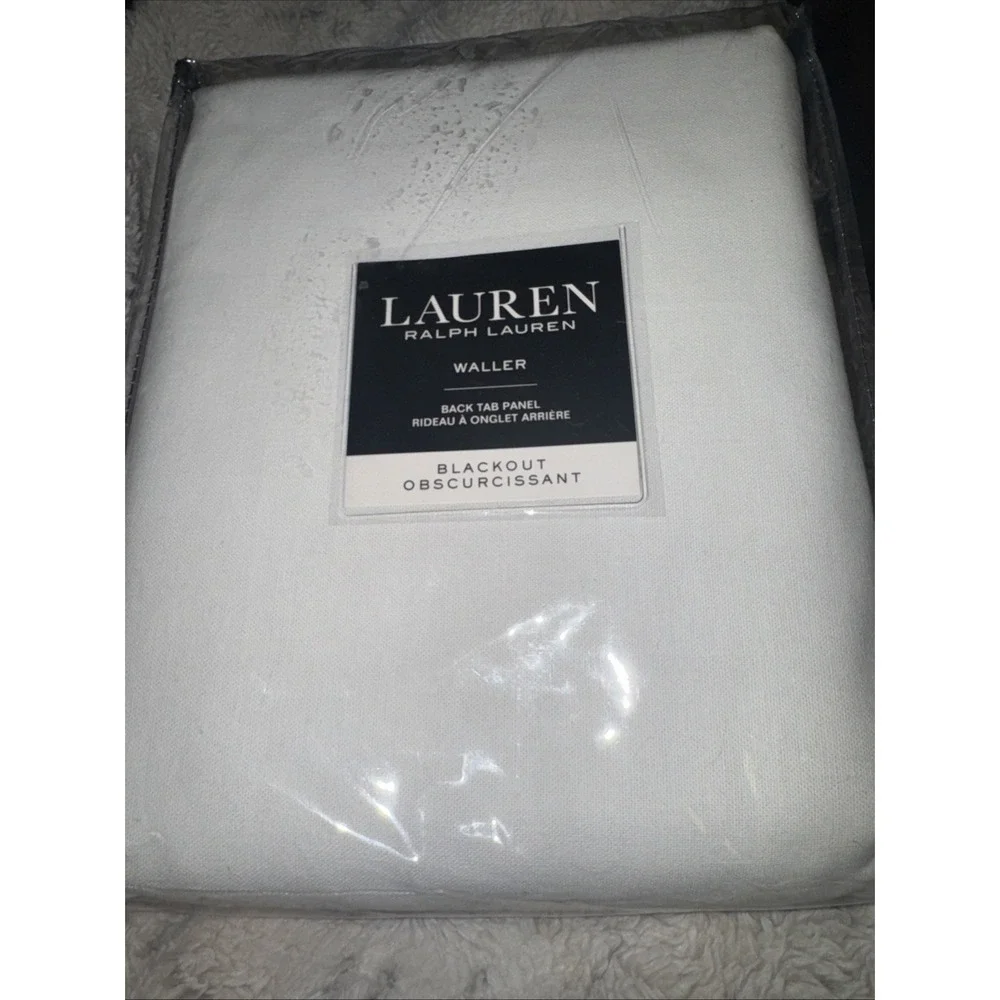 1- Lauren Ralph Lauren Waller Blackout White Curtains 52 X 84